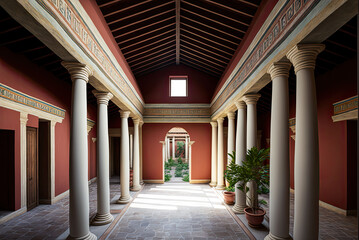 Roman villa interior. Generative AI