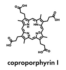 Coproporphyrin I metabolite molecule. Skeletal formula.