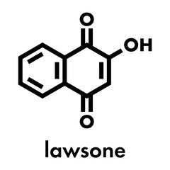 Lawsone (hennotannic acid) henna dye molecule. Skeletal formula.