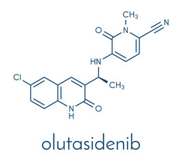 Olutasidenib oncology drug molecule. Skeletal formula.