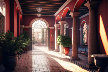 Fototapeta premium Roman villa interior. Generative AI