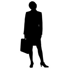 Vector silhouettes of women. Woman portrait shape. Black color on isolated white background. Graphic illustration. EPS10.