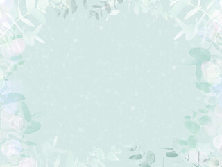 Eucalyptus Sprigs, Bokeh Background Frame, Soft Focus, High Res Image