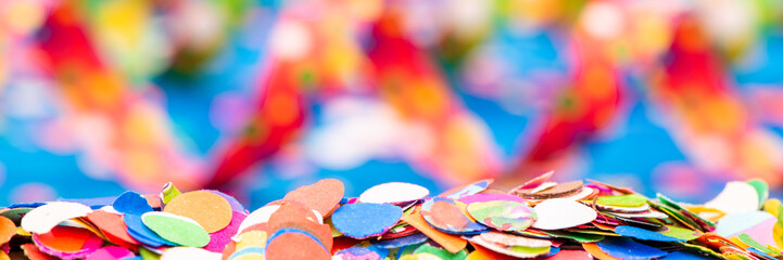 Colourful confetti streamer at party