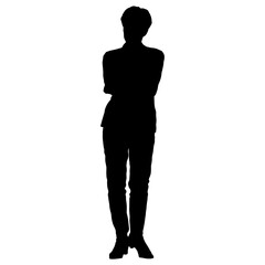 Vector silhouettes of women. Woman portrait shape. Black color on isolated white background. Graphic illustration. EPS10.