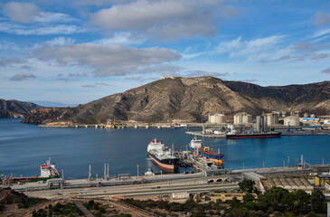 industrial production port in Cartagena, Murcia region, Spain