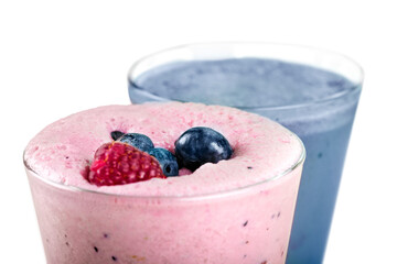 Fresh sweet smoothie with berry in a glass