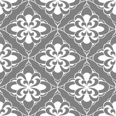 seamless tile pattern of abstract geometric white elements on a gray background, texture, design