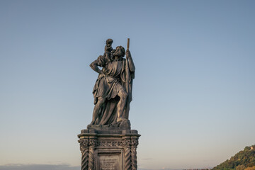 Statue of Saint Christopher at Charles Bridge - Prague, Czech Republic