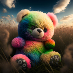 Creativity start with Rainbow Teddy Bear 