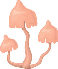 Armillaria fungus icon. Cartoon forest poison mushroom