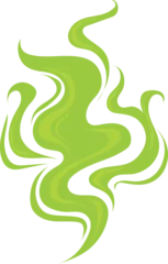 Foto op Canvas Green smoke. Cartoon odor. Stinky bad scent © ssstocker