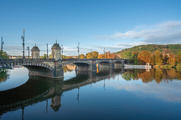 Fototapeta na wymiar Legions Bridge at Vltava River - Prague, Czech Republic