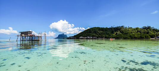 Beautiful landscapes view at Selakan Island, Semporna Sabah, Malaysia.