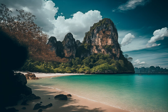 A gorgeous shot of west railay beach in Krabi province