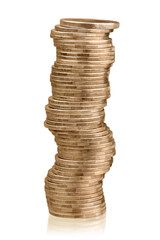 Big stacks of metal Coins money