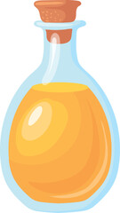Oil glass bottle. Cooking ingredient cartoon icon