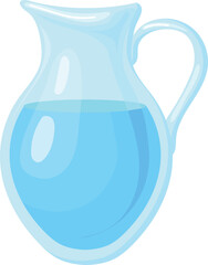 Water jug. Glass pitcher. Clear fresh drink