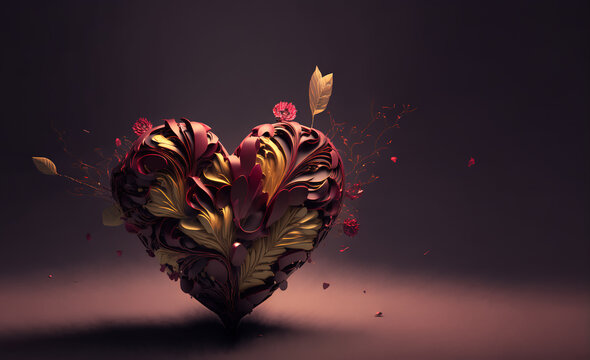 Abstract illustration on the theme of Valentines Day, Generative AI