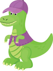 Obraz premium Green dinosaur toy. Stuffed animal cartoon icon