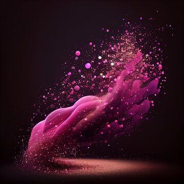Hot Pink Wave of Glitter - Surreal Background - AI Generated