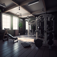 Detailed Fitness Equipment for Working Out In a Vibrant Environment And Background