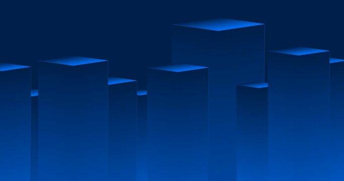 blue gradation 3d rectangle pattern background animation