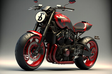 Ultimate custom Cafe Fighter, Cafe Racer Motorcycle. Created by Generative AI. Wallpaper 