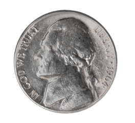 US One Nicke currency money coin