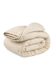 cotton quilt in a cotton cover, edged along the edge with a textile ribbon, isolated on a transparent background