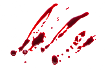 Blood drops isolated. Png with transparency