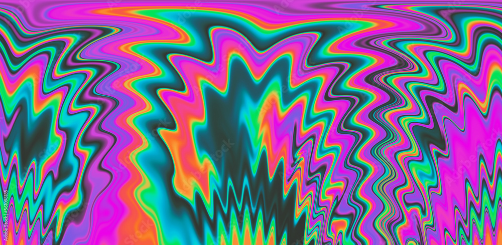 Poster abstract trippy background with ebru marbling texture and colorful leaks.
