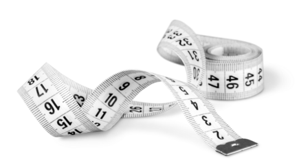 White tape measure or centimeter rolled up