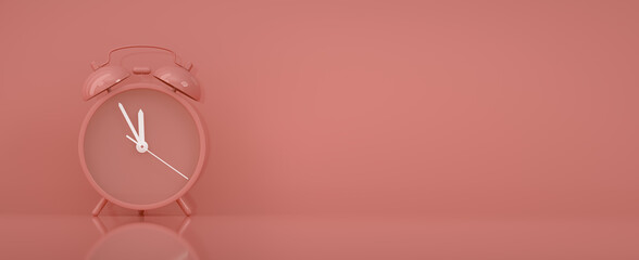 vintage alarm clock on color background - hurry up, last chance concept with copy space