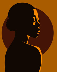 1344_Vector portrait of attractive African American woman