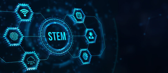 Internet, business, Technology and network concept.Science, technology, engineering and math. STEM concept. 3d illustration.