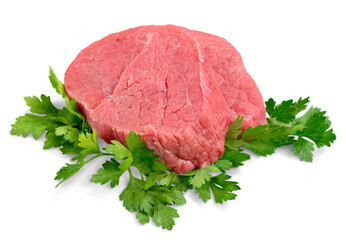 Beef steak on white. Isolated