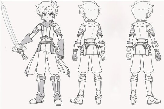 Anime character model sheet