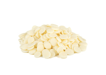 Pile of icing in the form of drops of milk chocolate for decorating confectionery.