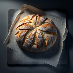 Fresh Baked Bread Cooling On Parchment 
