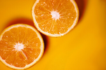 An orange cut in half