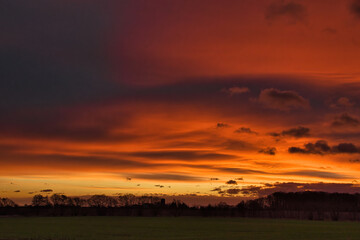 sunset over the river