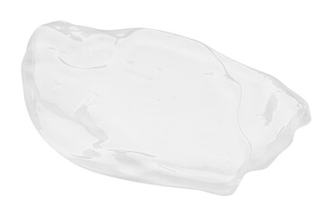 Sample of clear facial gel on white background