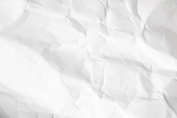 Crumpled white paper sheet as background, closeup