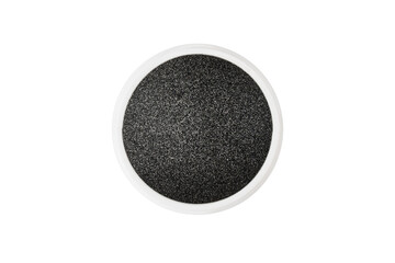 Silicon carbide abrasive powder for leveling stones isolated on white background. Silicon carbide for restore stones to original flatness. - obrazy, fototapety, plakaty