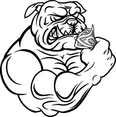 vector bull dog lineart design