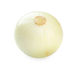 Fresh ripe onion bulb on white background