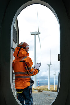 tecnician working in windfarm