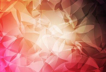 Light Red, Yellow vector shining triangular background.