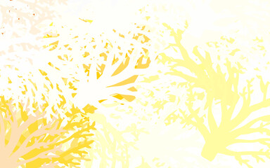 Light Orange vector natural backdrop with leaves, branches.